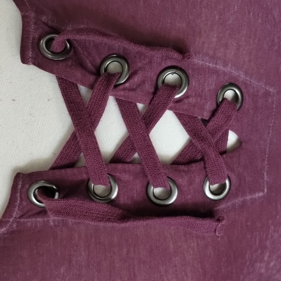 Cloud Chaser Maroon Sheer Burnout With Criss Cross Front - Picture 4 of 13